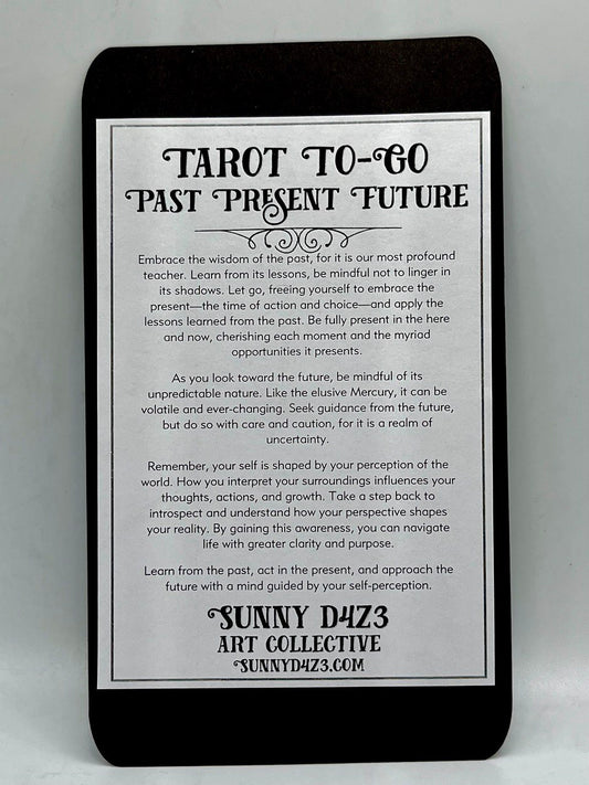 scratchers - tarot to go quad card - past, present, & future - sunny d4z3 art collective