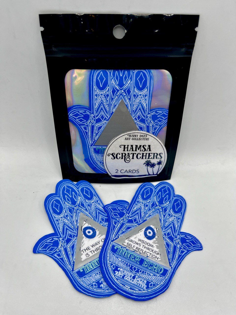 scratchers - inner echo hamsa scratch off - 2 card pack - sunny d4z3 art collective
