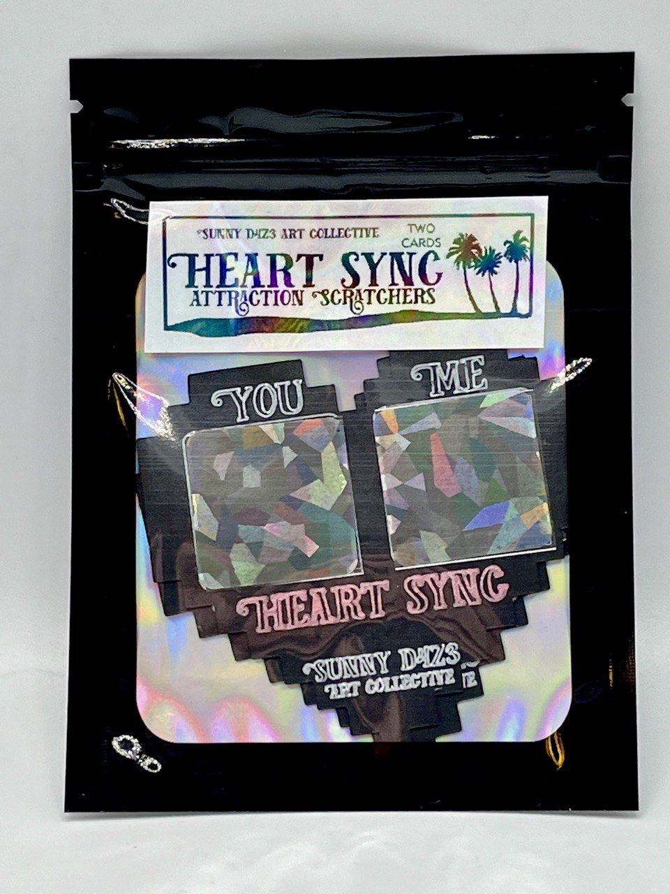 scratchers - heart sync attraction scratch off - 2 card pack - sunny d4z3 art collective